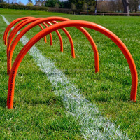 Arcos de agilidad de plástico plegables ajustables, obstáculos para entrenamiento de fútbol