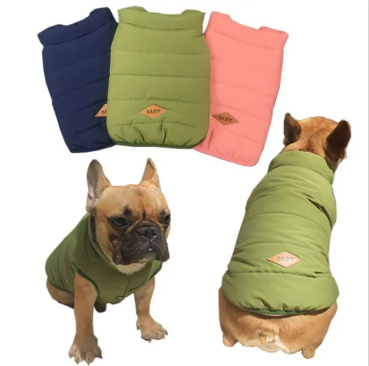 Winter Warm Hond Katoen Gewatteerde Jas Jas Kleding Voor Franse Bulldog