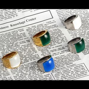 Classic Beautiful Handmade Stainless Steel <strong>Opal</strong> Emerald Wide Edition <strong>Men</strong> and Women Vintage <strong>Ring</strong> - Product Image 6