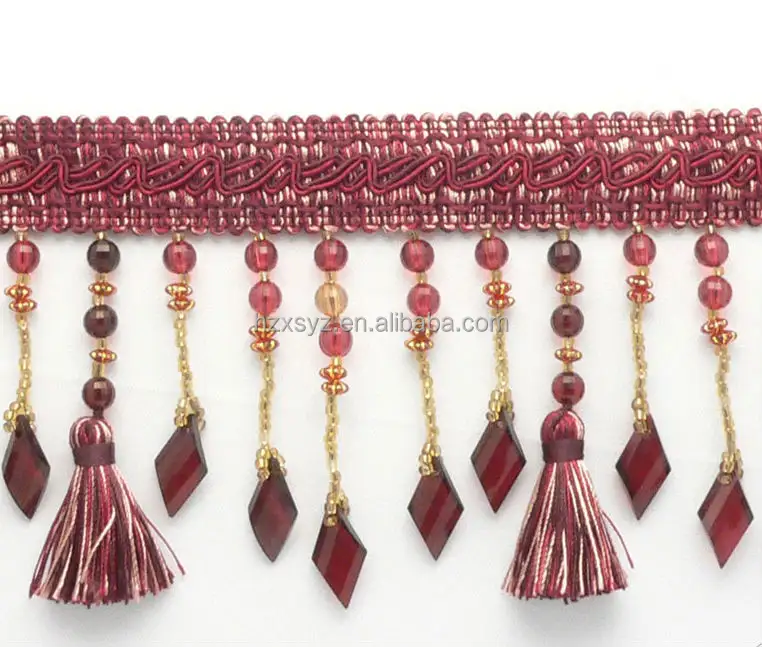 Modern costume lampshade tassel bead fringe