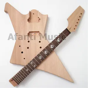 Newデザイン! Afanti Music EX形状Left手DIY ElectricギターKit (AEX-006B)