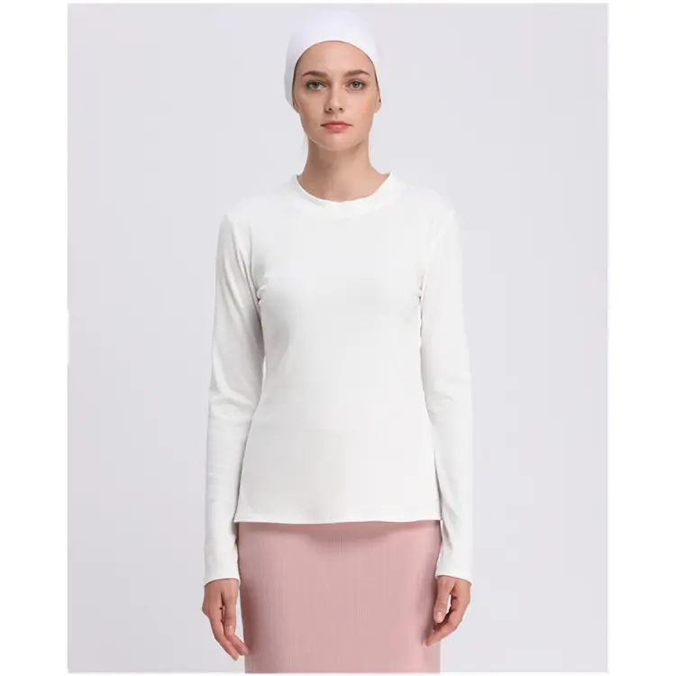 New ArrivalPure White Abaya Blouse Slim Muslim Clothing Girls for Daily Wear