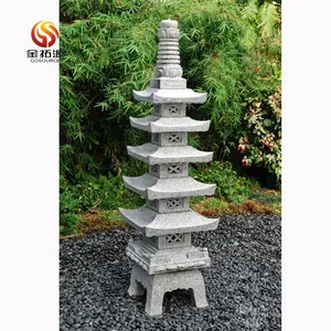 Outdoor Japanse Tuin Steen Vijf-Layer Pagode Lantaarn