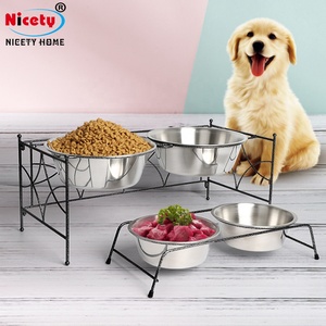 Bol pour chien de haute qualité, pour aliments et eau, support en fer forgé, pour chiens - Product Image 1