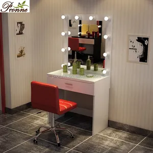 Professionale del salone di capelli vestirsi make up di alluminio per lo styling specchio con illuminazione