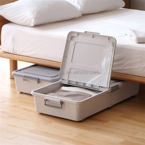 Boîte de rangement <span class=keywords><strong>sous</strong></span> le <span class=keywords><strong>lit</strong></span> de roulettes, grand conteneur <span class=keywords><strong>plastique</strong></span> de stockage pour vêtements chaussures - Product Image 5