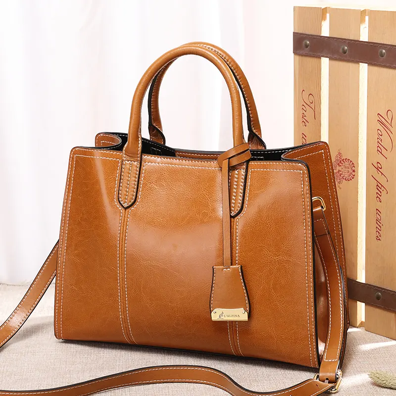 China Online Shopping Trendy Designer Leather Tote Bag Vintage Lady hand bag 2019