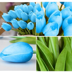 Mini Tulipani Artificiali in PU, Composizione Floreale con Elegante Decorazione per Matrimoni, Feste, Casa e Ufficio - Product Image 5