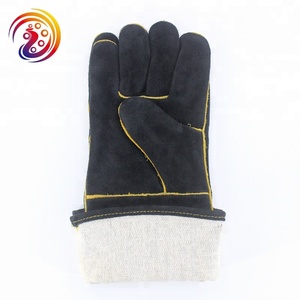 Guantes de trabajo de cuero de doble capa, protección antimordedura - Product Image 4