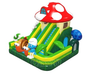 Grado comercial Pitufos Mushroom Casa Inflable Diapositiva Obstáculo Inflable - Product Image 4