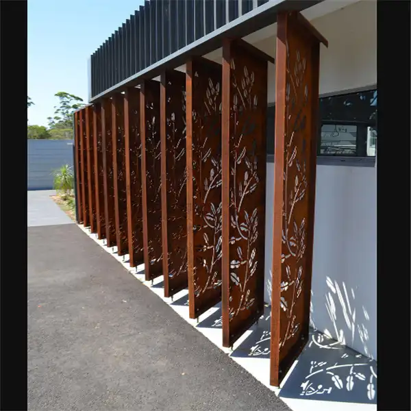 Corten steel corrugated metal privacy fence panels for garden decoration