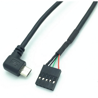 Cable Micro USB con Conector Hembra Dupont de 2.54mm, Ángulo Izquierdo/Derecho, Conductor de Cobre Puro, Blindaje Trenzado, 12 Meses de Garantía