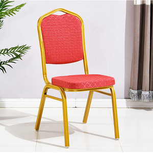 Vente en gros bon marché d'or de chaise de banquet d'hôtel de mariage d'événement en métal aluminium Dubaï de luxe fer moderne meubles contemporains empilables - Product Image 2