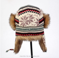 Sombrero de cazador ruso ushanka copo de nieve de piel sintética de invierno