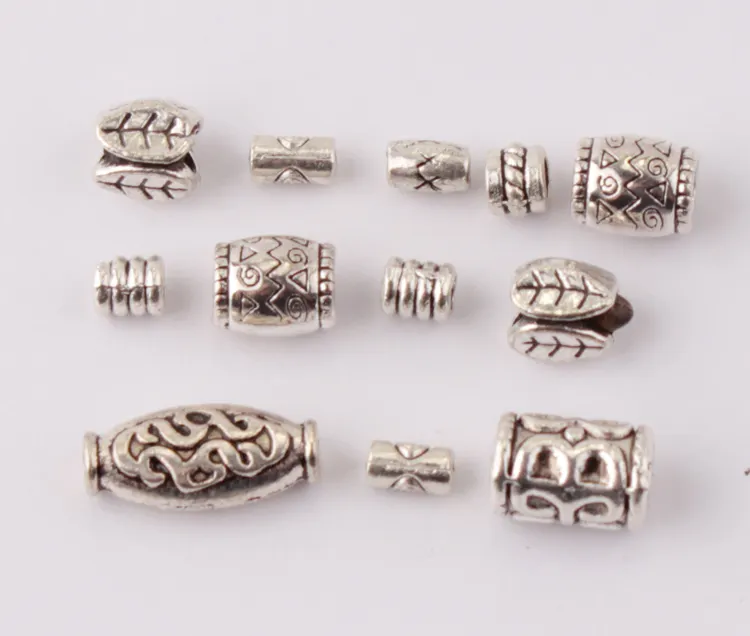 60pcs Tibetan Silver Loose Spacer Charm Metal Bead Jewelry Findings 15x11x3.5mm