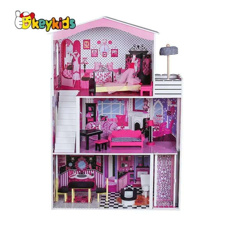 Set Furnitur Rumah Boneka, Kayu Besar Anak-anak Kedatangan Baru Mainan Kayu dengan Lift W06A355C EN71 ASTM 75*30*116 CM