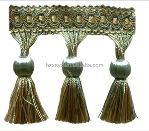New design polyester tassel fringe used for home textile decorative curtain fringe trim