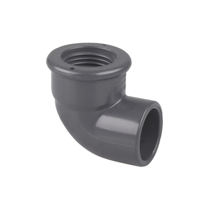 Raccord de tuyauterie en <span class=keywords><strong>PVC</strong></span> UPVC DIN PN16, <span class=keywords><strong>coude</strong></span> <span class=keywords><strong>femelle</strong></span> fileté à 90 degrés - Product Image 1