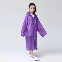 Hot Selling Multicolor Waterproof Plastic Cheap Durable Reusable Clear Plain EVA Kids Rainwear Children's Raincoat Rain Poncho