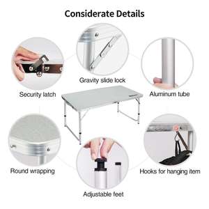 <span class=keywords><strong>Table</strong></span> de <span class=keywords><strong>pique</strong></span>-<span class=keywords><strong>nique</strong></span> pliable en MDF avec 2 chaises, portable pour l'extérieur - Product Image 6