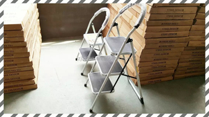 Nhiệm vụ nặng thép gia cố gấp <span class=keywords><strong>3</strong></span> bước thang phân- 330 lbs công suất - Product Image 5