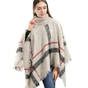 2018 Fashional lady acryl winter poncho en sjaals
