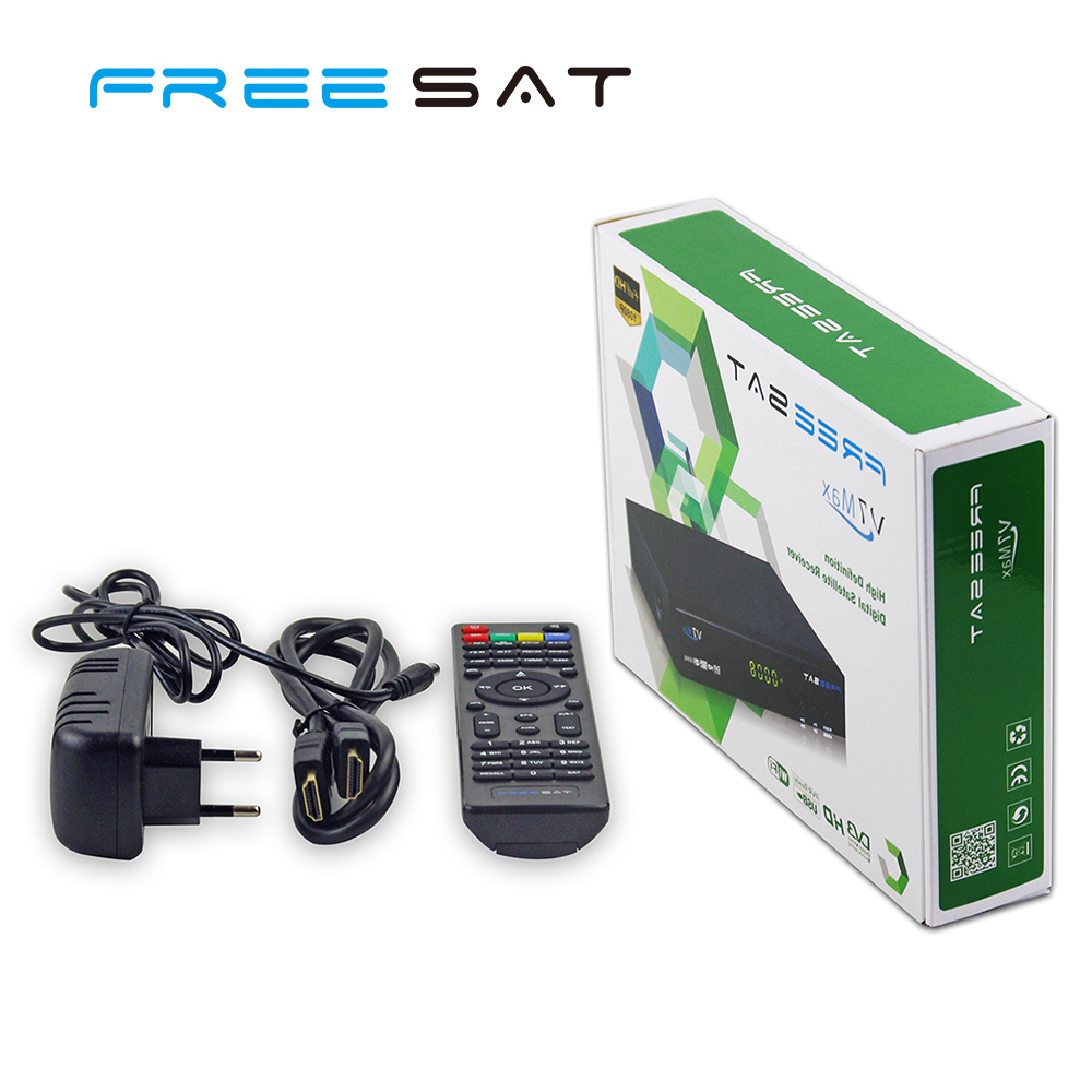 Mini HD DVB-S2 de Satélite Digital TV Receptor Freesat V7 Max Árabe FTA Decodificador MPEG4 Apoyo PowerVu