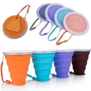 Tazza tascabile pieghevole pieghevole retrattile in Silicone da viaggio Mini portatile