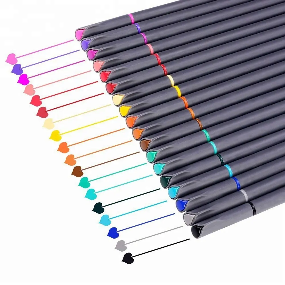 ปากกาสีอัจฉริยะสำหรับสมุดวางแผนงานวารสาร,ปากกาหัวเล็กปากกาวาดภาพขนาด0.4มม. มี24สี