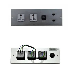 RJ45 cat 6 tel & data Aluminium faceplate Multimedia Wall Plate socket for Hotel Room