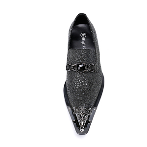 <span class=keywords><strong>Zapatos</strong></span> <span class=keywords><strong>de</strong></span> <span class=keywords><strong>Vestir</strong></span> Italianos Negros Brillantes NA157 para Hombre, <span class=keywords><strong>de</strong></span> Cuero Genuino, para Banquete, Oficina, Fiesta, con Punta Metálica, <span class=keywords><strong>Mocasines</strong></span> Sin Cordones - Product Image 2