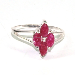 Anillo de Plata de Ley 925 con Diseño Único, Rubí Natural y Diamante, Gran Oferta, Hermoso Anillo - Product Image 1