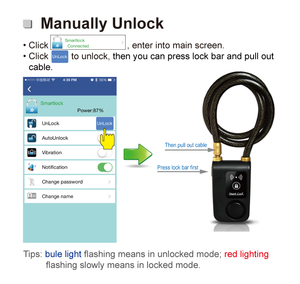 Sans fil anti-vol porte cadenas avec sirène ios et android téléphone sans clé de contrôle intelligent serrure <span class=keywords><strong>pour</strong></span> <span class=keywords><strong>vélo</strong></span> - Product Image 1