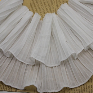 Bán Buôn 13Cm Đàn Hồi Xù Ren Trim Với Trắng Ribbon Voan Ren Ruffle Ren Cho Phụ Kiện May Mặc - Product Image 1