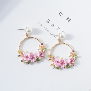Nuovi <span class=keywords><strong>Orecchini</strong></span> Primaverili ed Estivi in Argilla Morbida Colorata a Forma di Ciliegia con Strass, Anello in Pizzo e <span class=keywords><strong>Orecchini</strong></span> di Perle, Modelli Esplosivi - Product Image 5