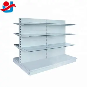 Détail Double Face En Acier Rack de Magasin/Supermarché Rack Avec Étagère En Verre