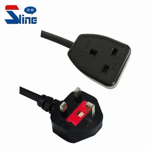 BS 1363 standard British and UK 3 Pin Mains Extension cable leads Male plug to female socket Britain ASTA approval 13A 250V