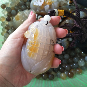 Chinesischer Feng-Shui Glücksbringer Zufälliges Design Achat-Massage-Handschleifer Stein - Product Image 3