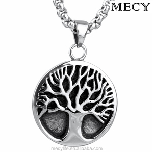 MECYLIFE <span class=keywords><strong>pendentif</strong></span> médaillon en émail noir en acier inoxydable <span class=keywords><strong>pendentif</strong></span> <span class=keywords><strong>arbre</strong></span> <span class=keywords><strong>de</strong></span> <span class=keywords><strong>vie</strong></span> du nord Viking collier pour hommes - Product Image 3