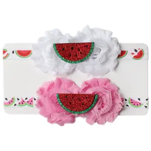 Wholesale 2/set Watermelon Headband For Kids Sweety Flower Hairband For Baby Girl Custom Kids Hair Accessories