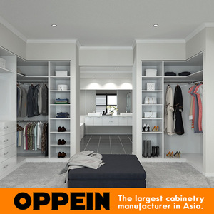 غرفة نوم مفتوحة تصميم شكل حرف L خزائن بدون أبواب - Product Image 2