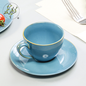 Promotion Glaçure Réactive <span class=keywords><strong>Grès</strong></span> <span class=keywords><strong>Café</strong></span> <span class=keywords><strong>Tasse</strong></span> Et Soucoupe ensemble - Product Image 2