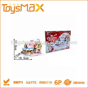 Los países nórdicos con casita de navidad 40 pcs, divertido recubierto 3d puzzles/rompecabezas para vender - Product Image 1