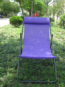 Silla de Playa <span class=keywords><strong>Plegable</strong></span> Portátil Ligera y Moderna con Tubo de Acero y Reposacabezas para Uso en Exteriores - Product Image 4