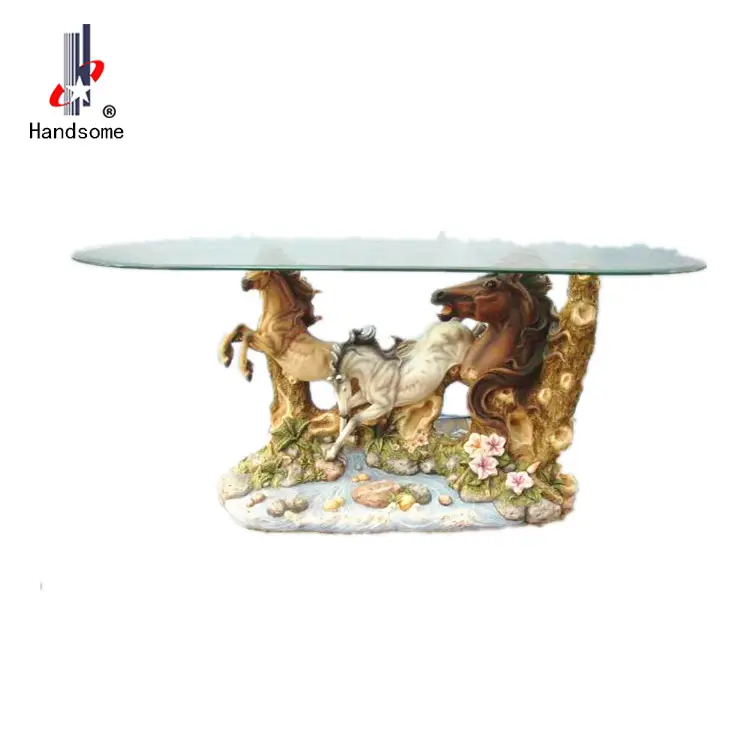 Полирезиновый стол с животными, домашний декор, кофейник, полимерный стол с лошадью