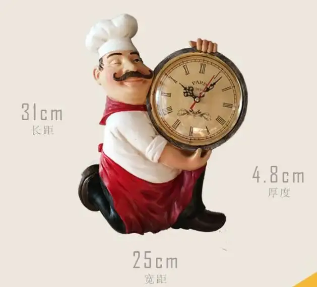 Resin Kitchen Chinese 3D dekorative Wanduhr