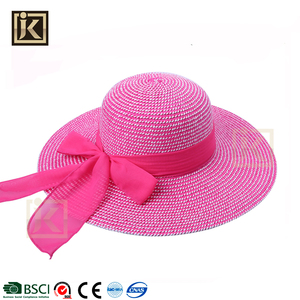 JAKIJAYI Fábrica Marca rayas de la <span class=keywords><strong>personalidad</strong></span> más popular de ala ancha sombrero de playa de las mujeres - Product Image 2