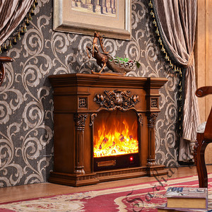 Cheminée électrique classique personnalisée avec télécommande, style moderne et sombre, insert pour salon intérieur, cheminée en bois, manteau de cheminée, flamme simulée - Product Image 5
