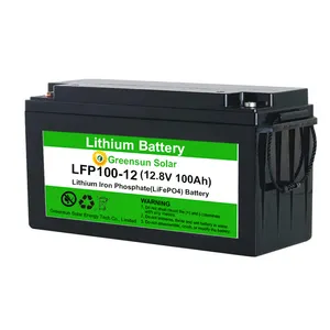 القابلة لإعادة الشحن دورة عميقة 12v LiFePO4 بطاريات حزمة 100 أمبير ساعة بطارية ليثيوم ل ESS