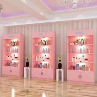 Beyaz güzellik makyaj kiosk kozmetik ekran standı salon dolabı rafları sergileme rafı için tırnak stüdyosu